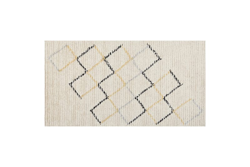 Tezpur Bomuldstæppe 80x150 cm - Beige - Tekstiler - Tæpper - Moderne tæppe - Bomuldstæpper