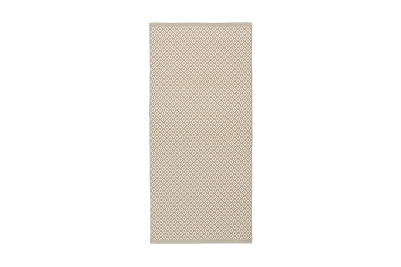 Horredsmattan Björkö Uldtæppe 75x200 cm Beige - Horredsmattan - Uldtæppe - Gummierede tæpper - Mønstrede tæpper - Store tæpper - Håndvævede tæpper - Små tæpper