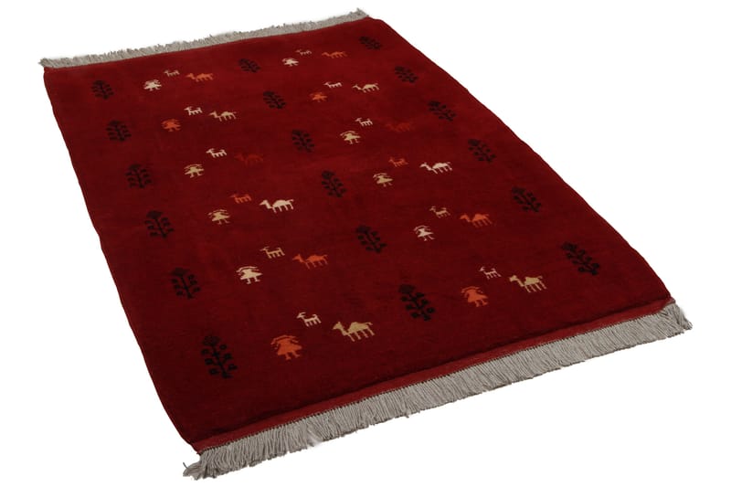 Håndknyttet Exclusive persisk tæppe 108x145 cm Gabbeh - Rød - Tekstiler - Tæpper - Orientalske tæpper