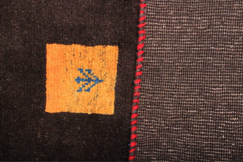 Håndknyttet Persisk Uldtæppe 115x185 cm Gabbeh Shiraz - Mørkebrun - Orientalske tæpper - Persisk tæppe
