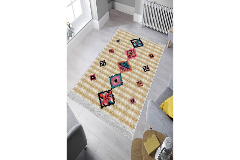 Homefesto Tæppe 120x180 cm - Flerfarvet/Velour - Tekstiler - Tæpper - Orientalske tæpper