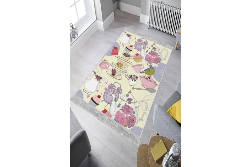 Homefesto Tæppe 120x180 cm - Flerfarvet/Velour - Tekstiler - Tæpper - Orientalske tæpper