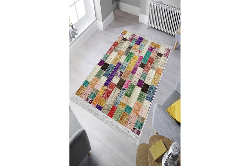 Homefesto Tæppe 120x180 cm - Flerfarvet/Velour - Tekstiler - Tæpper - Orientalske tæpper