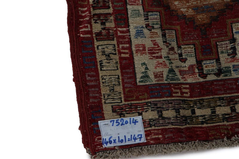 Håndknyttet persisk tæppe Varni 101x146 cm Kelim - Beige / rød - Tekstiler - Tæpper - Orientalske tæpper - Kelimtæpper