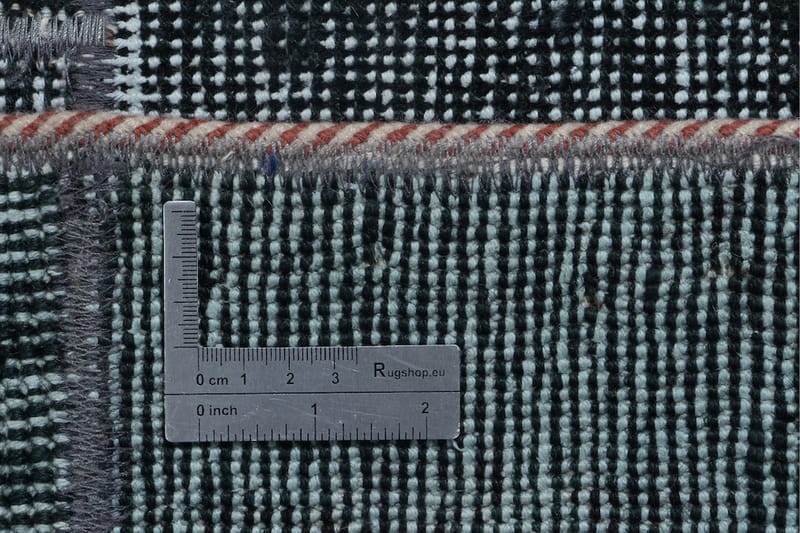 Håndknyttet patchwork tæppe uld / garn flerfarvet 181x243cm - Patchwork tæppe - Gummierede tæpper - Små tæpper - Mønstrede tæpper - Store tæpper - Håndvævede tæpper