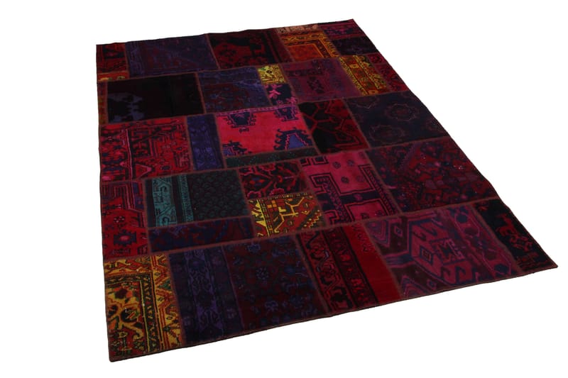 Håndknyttet persisk Patchwork Uldtæppe 167x225 cm Garn - Flerfarvet - Tekstiler - Tæpper - Orientalske tæpper - Patchwork tæppe