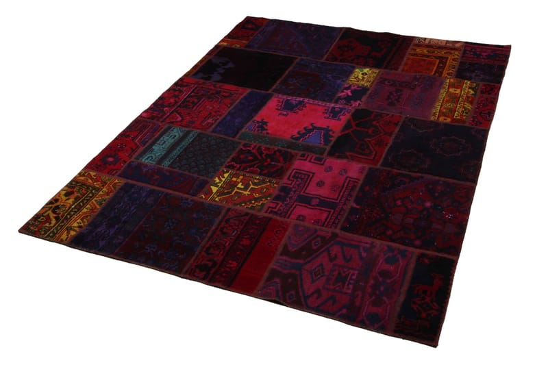 Håndknyttet persisk Patchwork Uldtæppe 167x225 cm Garn - Flerfarvet - Tekstiler - Tæpper - Orientalske tæpper - Patchwork tæppe