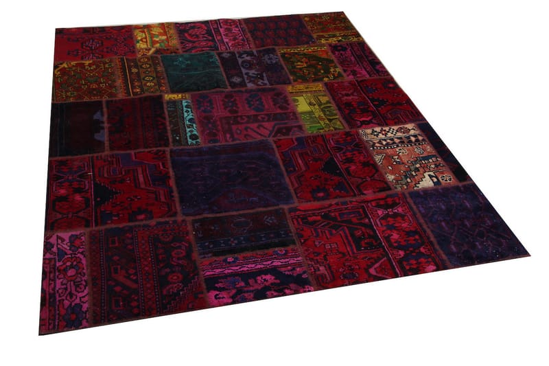 Håndknyttet persisk Patchwork Uldtæppe 173x219 cm Garn - Flerfarvet - Tekstiler - Tæpper - Orientalske tæpper - Patchwork tæppe