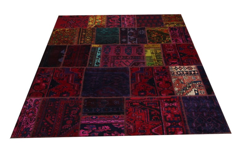 Håndknyttet persisk Patchwork Uldtæppe 173x219 cm Garn - Flerfarvet - Tekstiler - Tæpper - Orientalske tæpper - Patchwork tæppe