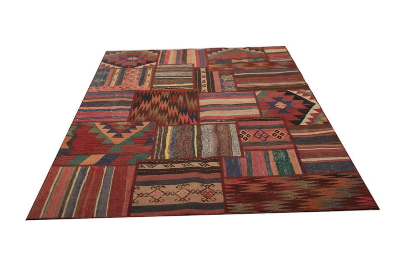 Håndknyttet persisk Patchwork Uldtæppe 153x204 cm Garn - Flerfarvet - Tekstiler - Tæpper - Orientalske tæpper - Patchwork tæppe