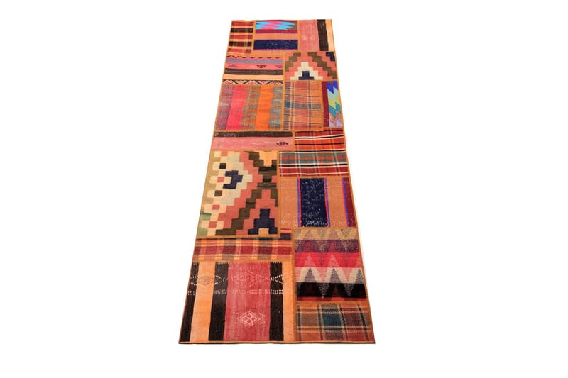 Håndknyttet persisk Patchwork Uldtæppe 71x252 cm Garn - Flerfarvet - Tekstiler - Tæpper - Orientalske tæpper - Patchwork tæppe