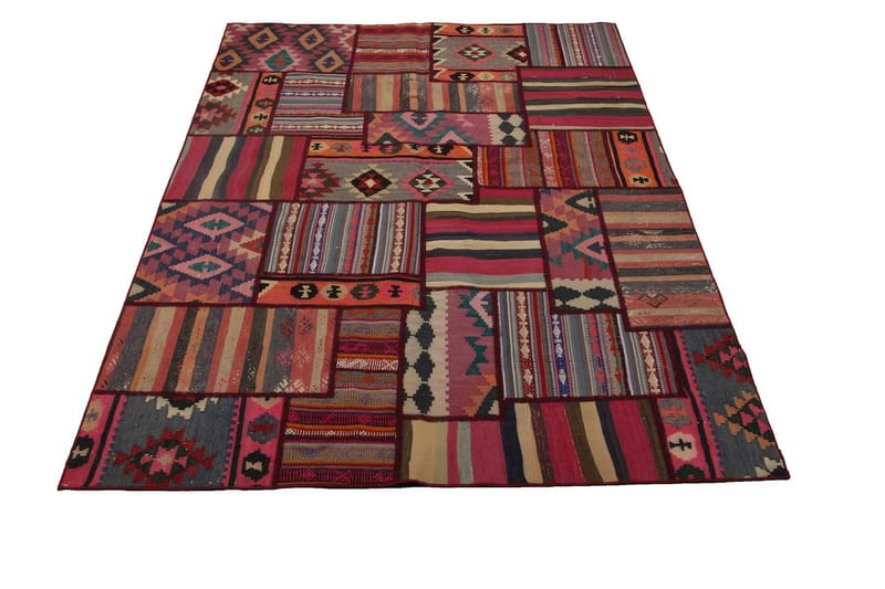 Håndknyttet persisk Patchwork Uldtæppe 163x230 cm Garn - Flerfarvet - Tekstiler - Tæpper - Orientalske tæpper - Patchwork tæppe