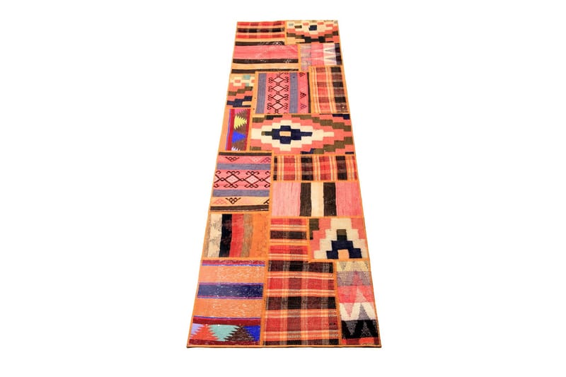 Håndknyttet persisk Patchwork Uldtæppe 70x251 cm Garn - Flerfarvet - Tekstiler - Tæpper - Orientalske tæpper - Patchwork tæppe