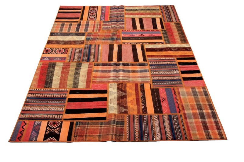 Håndknyttet persisk Patchwork Uldtæppe 163x231 cm Garn - Flerfarvet - Tekstiler - Tæpper - Orientalske tæpper - Patchwork tæppe