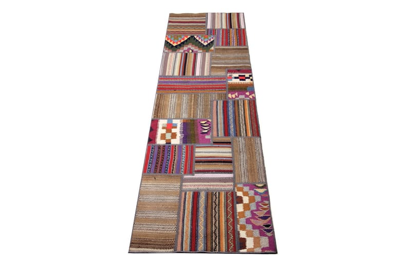 Håndknyttet persisk Patchwork Uldtæppe 72x254 cm Garn - Flerfarvet - Tekstiler - Tæpper - Orientalske tæpper - Patchwork tæppe