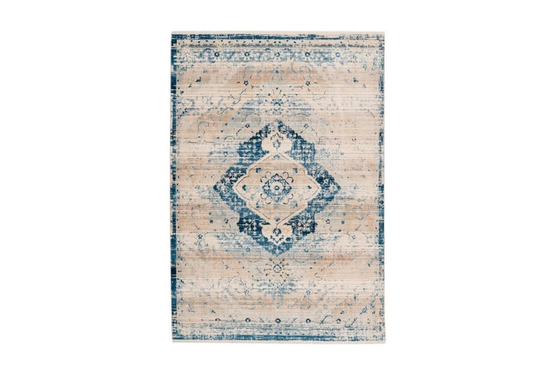 Stamac tæppe llt creme / blå 160x230 cm - Håndvævede tæpper - Gummierede tæpper - Orientalske tæpper - Små tæpper - Persisk tæppe - Store tæpper