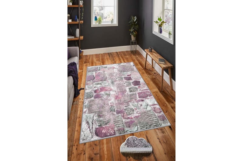 Homefesto Tæppe 80x150 cm - Multifarvet - Wiltontæpper - Håndvævede tæpper - Gummierede tæpper - Små tæpper - Mønstrede tæpper - Store tæpper - Mønstrede tæpper