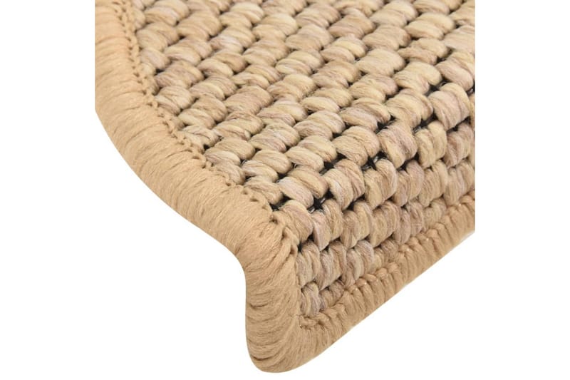 selvklæbende trappemåtter 15 stk. 56x20 cm sisal-look - Beige - Tekstiler - Tæpper - Specialmåtte - Trappetrins tæpper