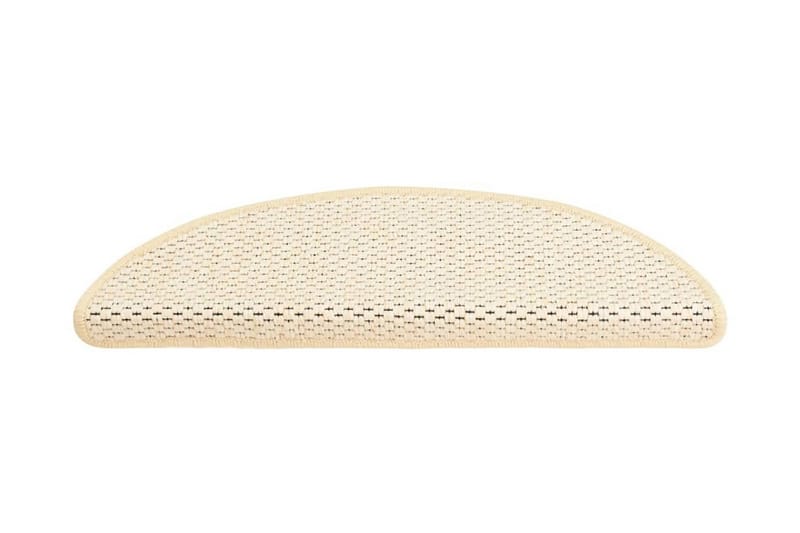 selvklæbende trappemåtter 15 stk. 56x20 cm sisal-look creme - Creme - Tekstiler - Tæpper - Specialmåtte - Trappetrins tæpper