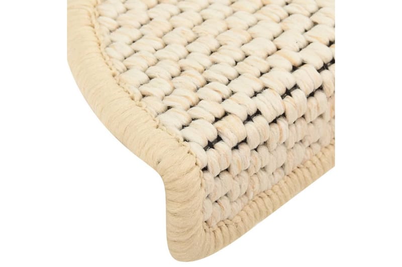 selvklæbende trappemåtter 15 stk. 56x20 cm sisal-look creme - Creme - Tekstiler - Tæpper - Specialmåtte - Trappetrins tæpper