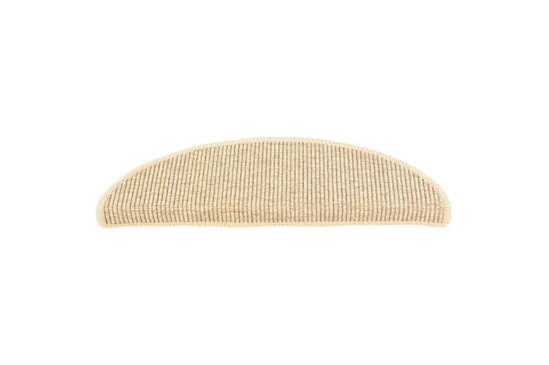 selvklæbende trappemåtter 15 stk. 56x20cm sisal-look - Beige - Tekstiler - Tæpper - Specialmåtte - Trappetrins tæpper