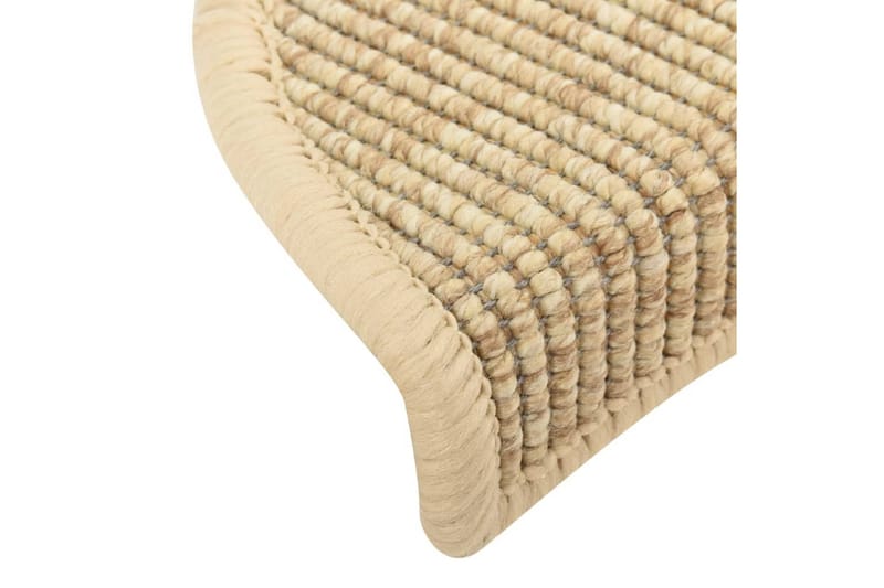 selvklæbende trappemåtter 15 stk. 56x20cm sisal-look - Beige - Tekstiler - Tæpper - Specialmåtte - Trappetrins tæpper