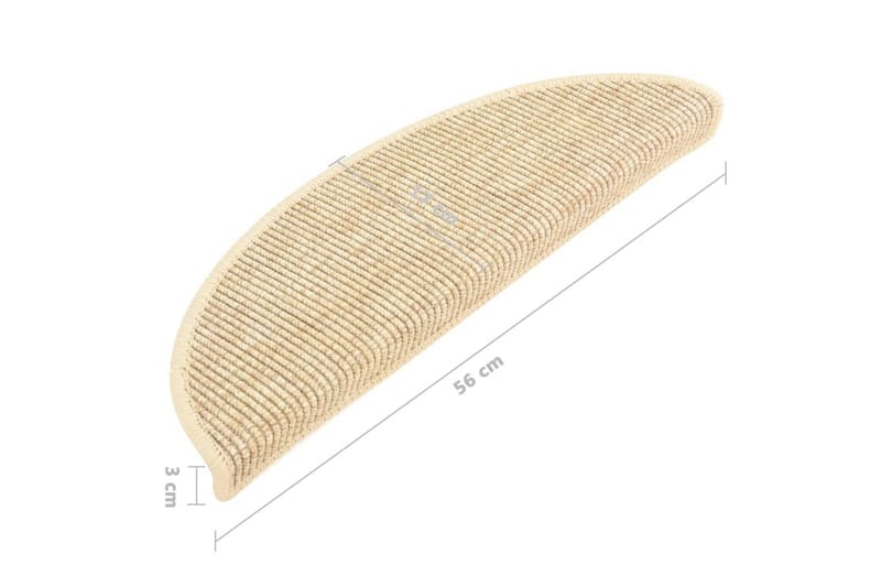 selvklæbende trappemåtter 15 stk. 56x20cm sisal-look - Beige - Tekstiler - Tæpper - Specialmåtte - Trappetrins tæpper