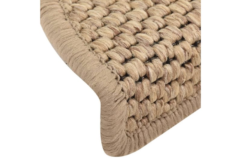 selvklæbende trappemåtter 15 stk. 56x20cm sisal-look - Brun - Tekstiler - Tæpper - Specialmåtte - Trappetrins tæpper