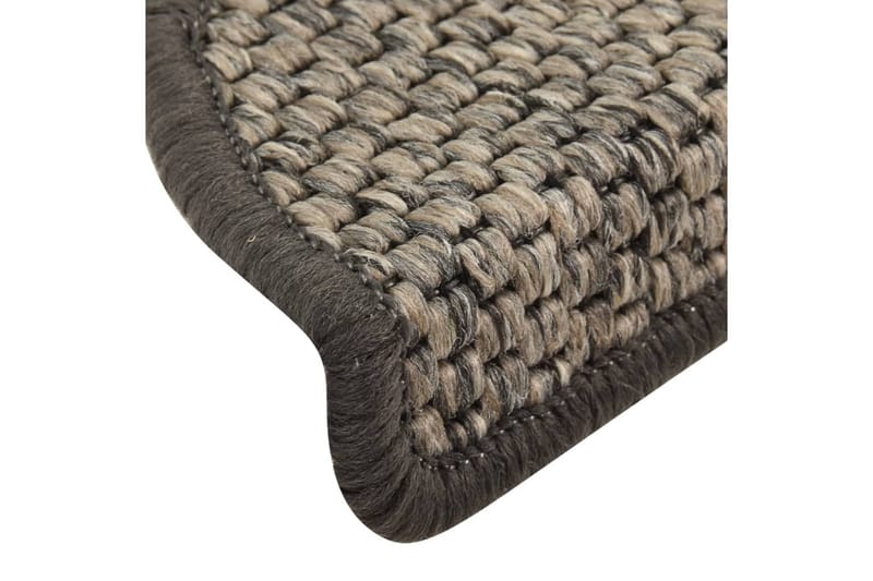 selvklæbende trappemåtter 15 stk. 65x25 cm sisal-look - Antracit - Trappetrins tæpper - Små tæpper - Mønstrede tæpper - Store tæpper - Håndvævede tæpper - Gummierede tæpper