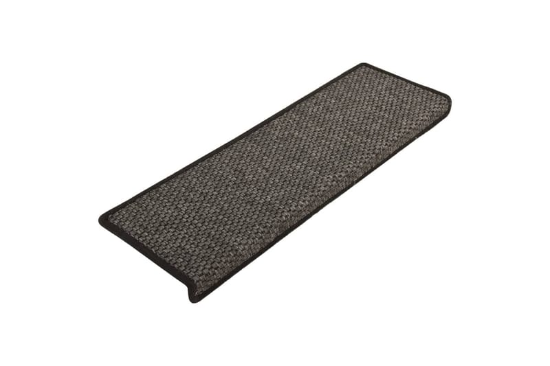 selvklæbende trappemåtter 15 stk. 65x25 cm sisal-look - Antracit - Tekstiler - Tæpper - Specialmåtte - Trappetrins tæpper