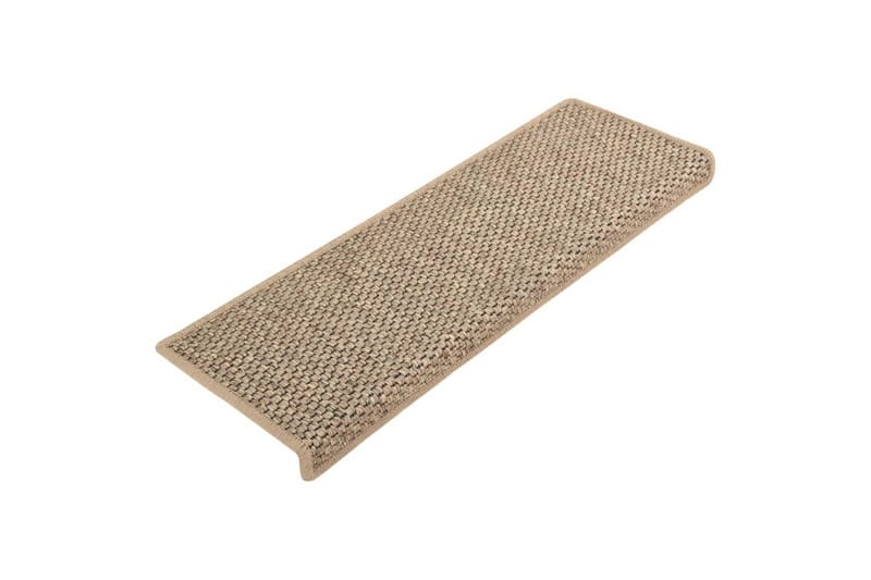 selvklæbende trappemåtter 15 stk. 65x25 cm sisal-look beige - Beige - Tekstiler - Tæpper - Specialmåtte - Trappetrins tæpper