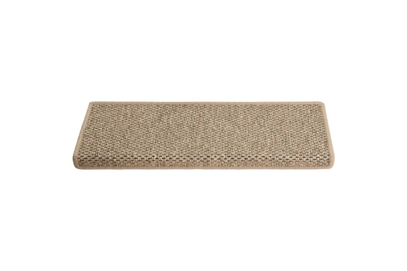 selvklæbende trappemåtter 15 stk. 65x25 cm sisal-look beige - Beige - Tekstiler - Tæpper - Specialmåtte - Trappetrins tæpper