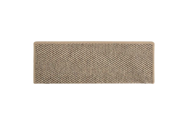 selvklæbende trappemåtter 15 stk. 65x25 cm sisal-look beige - Beige - Tekstiler - Tæpper - Specialmåtte - Trappetrins tæpper