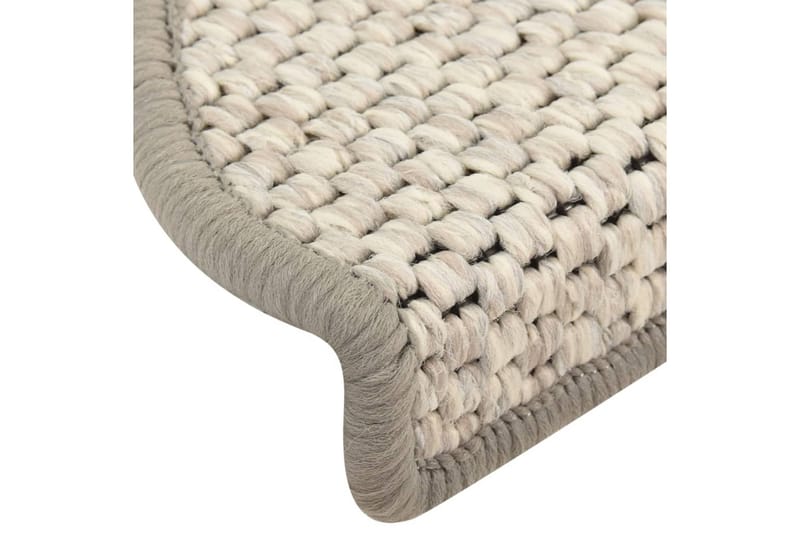 selvklæbende trappemåtter 15 stk. 65x25 cm sisal-look beige - Beige - Tekstiler - Tæpper - Specialmåtte - Trappetrins tæpper