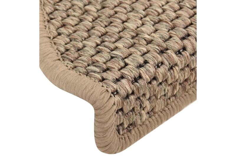 selvklæbende trappemåtter 15 stk. 65x25 cm sisal-look - Beige - Tekstiler - Tæpper - Specialmåtte - Trappetrins tæpper