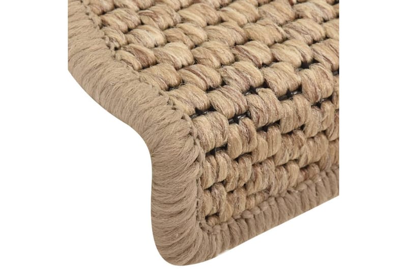 selvklæbende trappemåtter 15 stk. 65x25 cm sisal-look - Brun - Tekstiler - Tæpper - Specialmåtte - Trappetrins tæpper