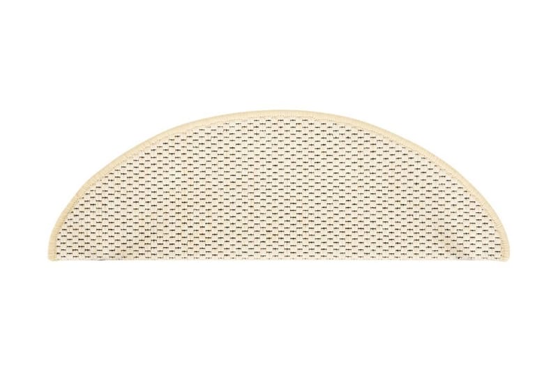 selvklæbende trappemåtter 15 stk. 65x25 cm sisal-look - Creme - Tekstiler - Tæpper - Specialmåtte - Trappetrins tæpper