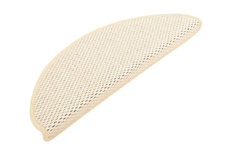 selvklæbende trappemåtter 15 stk. 65x25 cm sisal-look - Creme - Tekstiler - Tæpper - Specialmåtte - Trappetrins tæpper