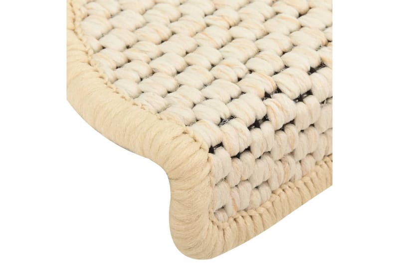 selvklæbende trappemåtter 15 stk. 65x25 cm sisal-look - Creme - Tekstiler - Tæpper - Specialmåtte - Trappetrins tæpper