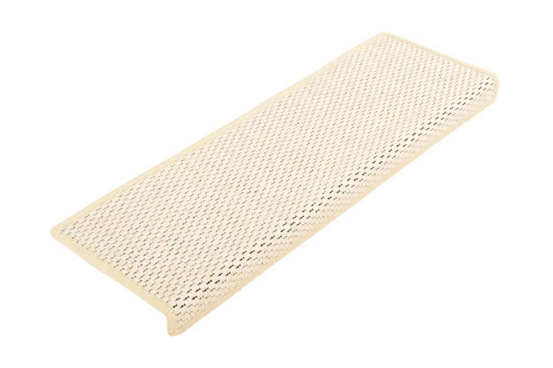 selvklæbende trappemåtter 15 stk. 65x25 cm sisal-look - Creme - Tekstiler - Tæpper - Specialmåtte - Trappetrins tæpper