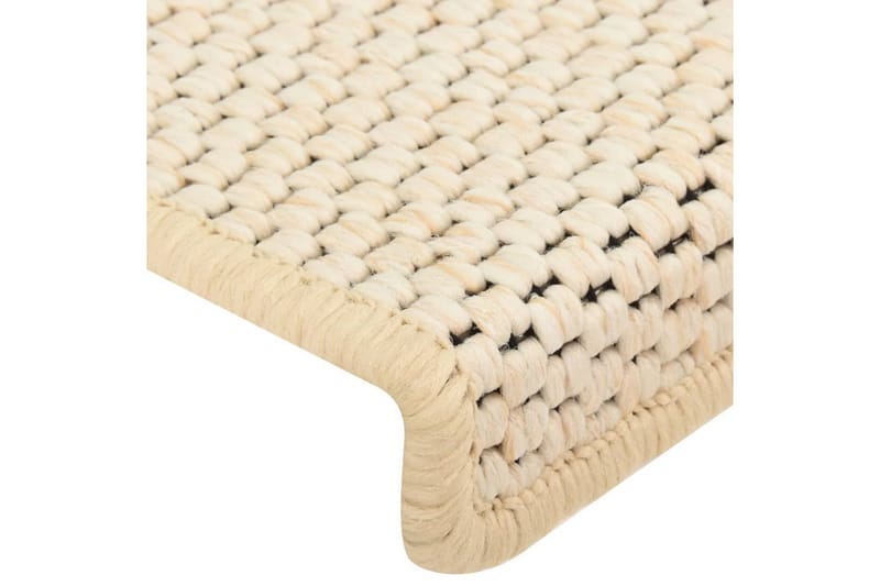 selvklæbende trappemåtter 15 stk. 65x25 cm sisal-look - Creme - Tekstiler - Tæpper - Specialmåtte - Trappetrins tæpper