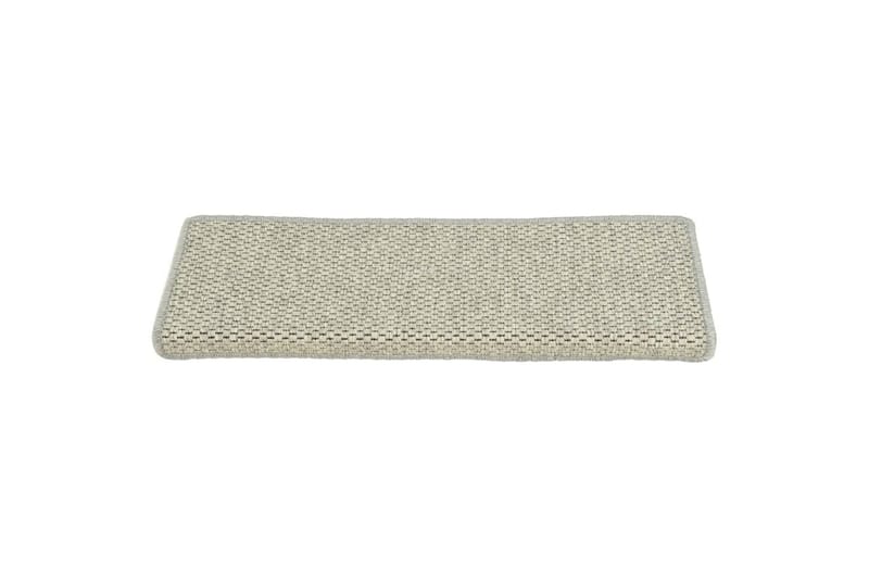 selvklæbende trappemåtter 15 stk. 65x25 cm sisal-look grå - Grå - Trappetrins tæpper - Små tæpper - Mønstrede tæpper - Store tæpper - Håndvævede tæpper - Gummierede tæpper