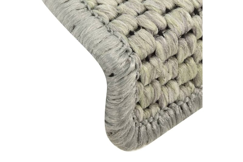 selvklæbende trappemåtter 15 stk. 65x25 cm sisal-look grå - Grå - Trappetrins tæpper - Små tæpper - Mønstrede tæpper - Store tæpper - Håndvævede tæpper - Gummierede tæpper