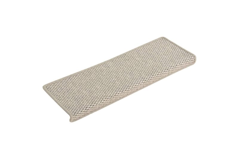 selvklæbende trappemåtter 15 stk. 65x25 cm sisal-look sølv - Sølv - Tekstiler - Tæpper - Specialmåtte - Trappetrins tæpper