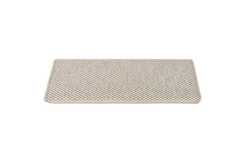 selvklæbende trappemåtter 15 stk. 65x25 cm sisal-look sølv - Sølv - Tekstiler - Tæpper - Specialmåtte - Trappetrins tæpper