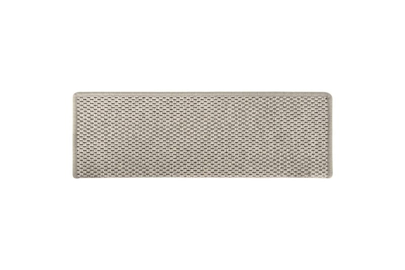 selvklæbende trappemåtter 15 stk. 65x25 cm sisal-look sølv - Sølv - Tekstiler - Tæpper - Specialmåtte - Trappetrins tæpper