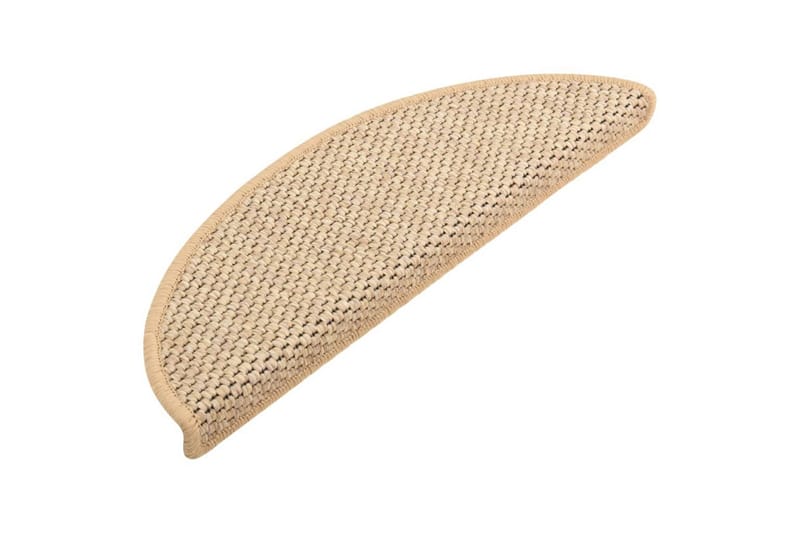 selvklæbende trappemåtter 15 stk. 65x25cm sisal-look - Beige - Tekstiler - Tæpper - Specialmåtte - Trappetrins tæpper