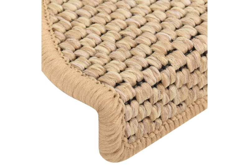 selvklæbende trappemåtter 15 stk. 65x25cm sisal-look - Beige - Tekstiler - Tæpper - Specialmåtte - Trappetrins tæpper