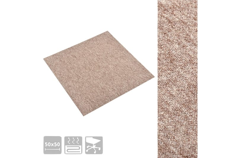 Tæppefliser 20 Stk. 5 M² 50X50 cm Beige - Beige - Tekstiler - Tæpper - Specialmåtte - Trappetrins tæpper