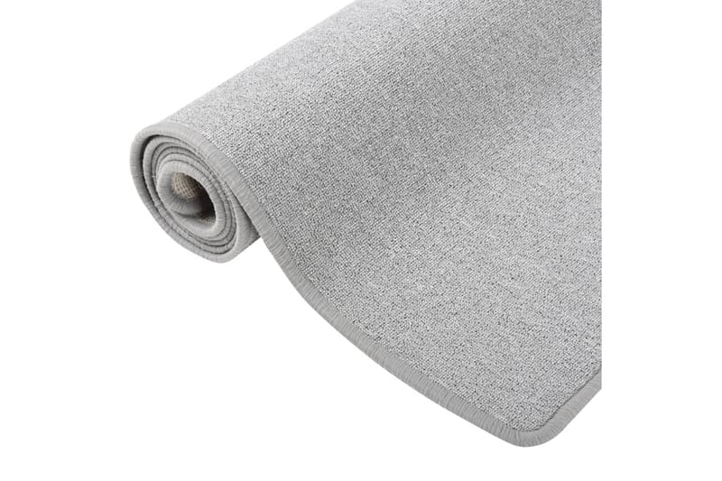tæppeløber 80x250 cm lysegrå - Grå - Trappetrins tæpper - Små tæpper - Mønstrede tæpper - Store tæpper - Håndvævede tæpper - Gummierede tæpper